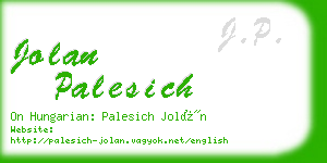 jolan palesich business card